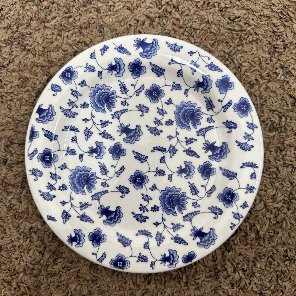 Pier 1 Imports Blue White Floral Chintz Salad Plate Made in Italy Cottagecore 8"
